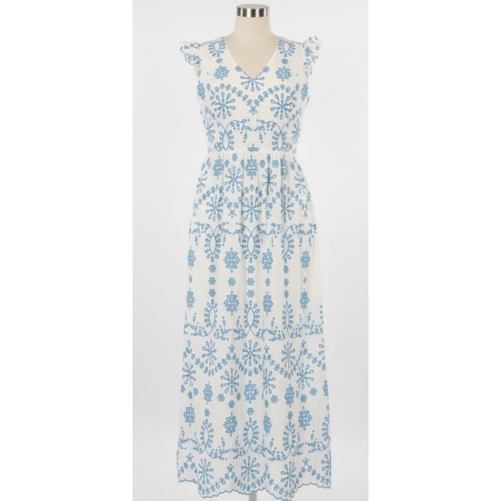 Lilly Pulitzer Lillyanne Eyelet Midi Dress Size 8 Turquoise blue Oasis Neon New